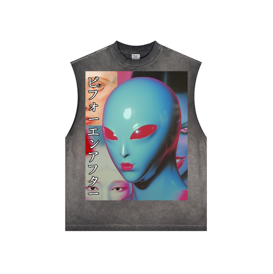 B4NAFTER “New Species” Washed Tank